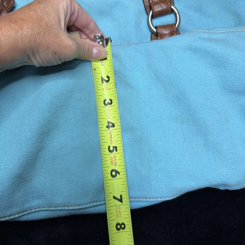 FOSSIL Soft Turquoise Canvas Shoulder Crossbody Messenger Bag